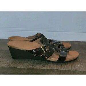 Vionic Womens Radia Wedge Sandals Tortist  Print Brown Size 7